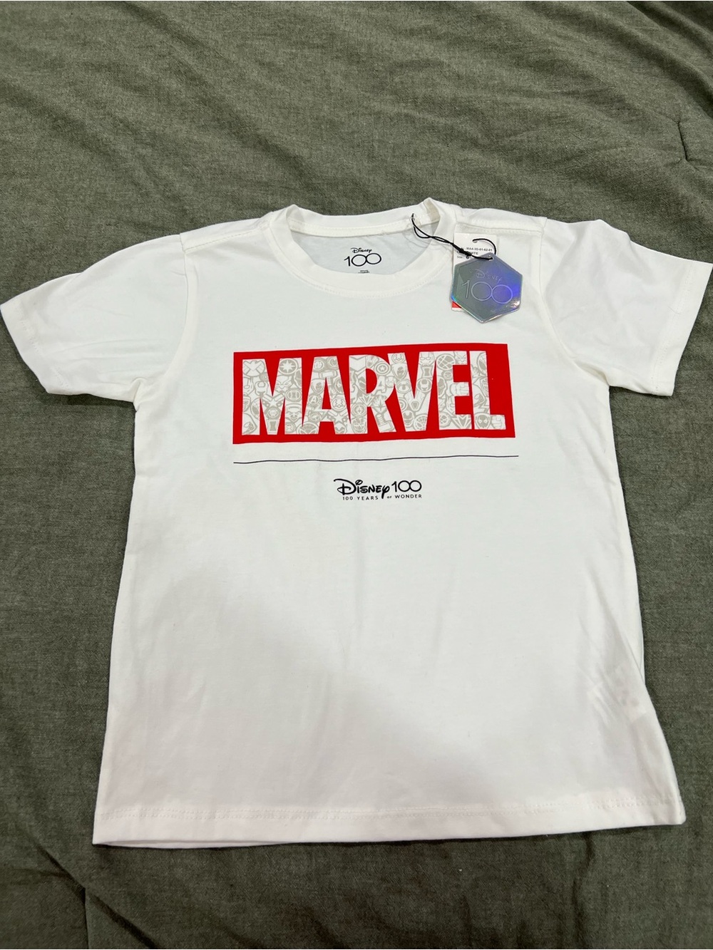 Disney Marvel Logo White and Red Kids Tee